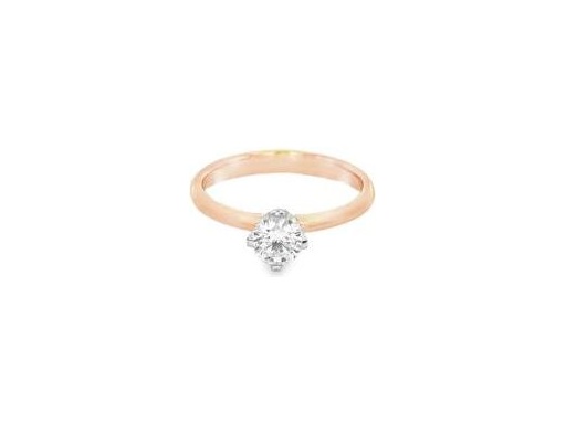 18K White Gold Classic Solitaire Ring with GIA Certified Natural Round Diamond